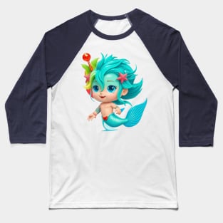 Cute Baby Merman Baseball T-Shirt